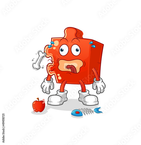 puzzle burp mascot. cartoon vector