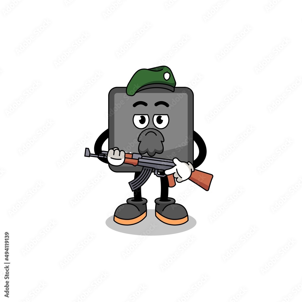Character cartoon of keyboard control button as a special force Character cartoon of keyboard control button as a special force