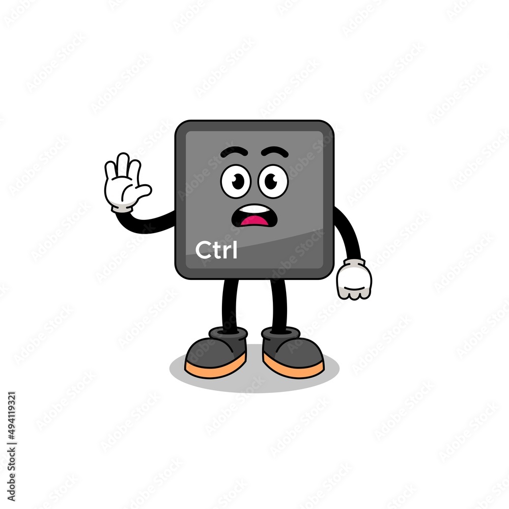keyboard control button cartoon illustration doing stop hand keyboard control button cartoon illustration doing stop hand