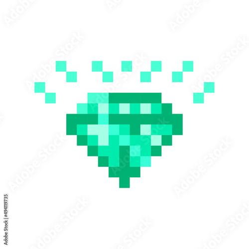 Retro illustration for game design. Pixel art. Win prize. Vector illustration. stock image.
