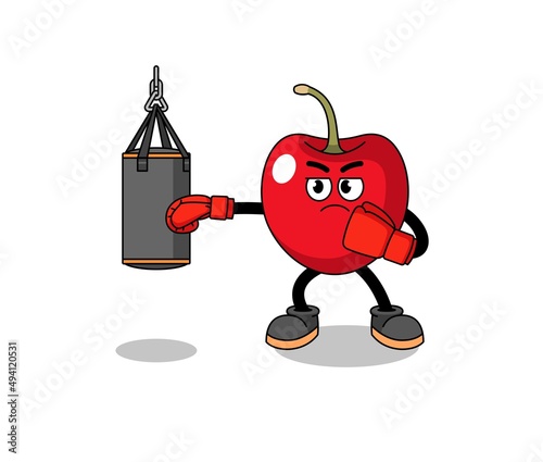 Illustration of cherry boxer