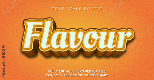 Flavour Text Style Effect. Editable Graphic Text Template.