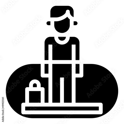 WALKWAY glyph icon,linear,outline,graphic,illustration