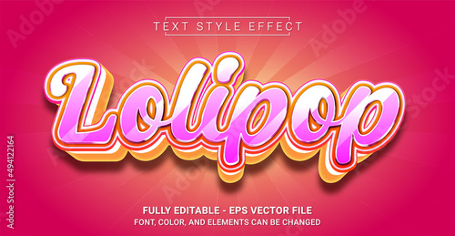 cLolipop Text Style Effect. Editable Graphic Text Template.