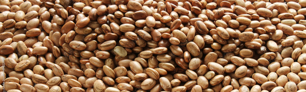 Beans background. Brazilian grains carioca beans spread on the wooden table Beans background. Brazilian grains carioca beans spread on the wooden table