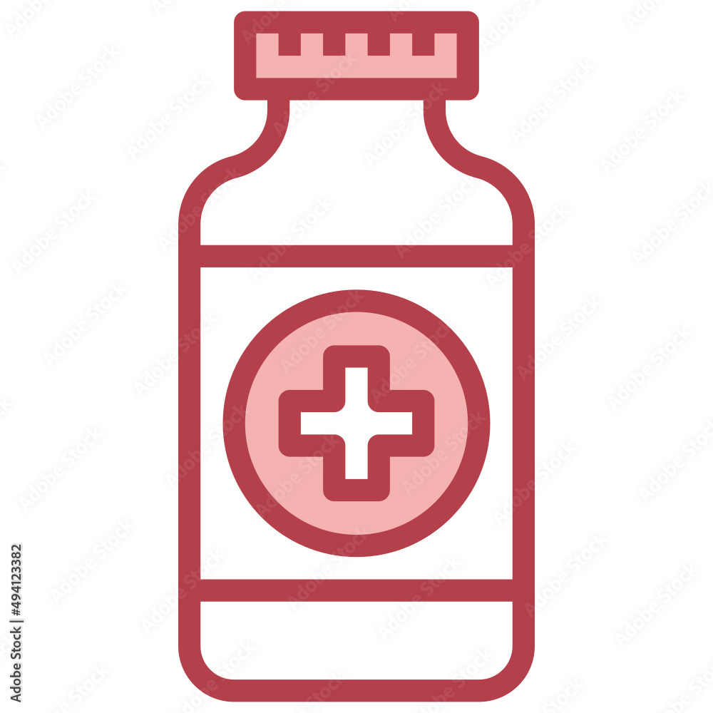 Obraz premium MEDICINE red line icon,linear,outline,graphic,illustration