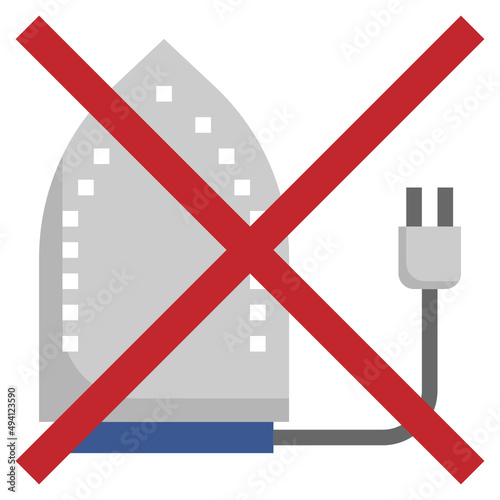 DO NOT IRON flat icon,linear,outline,graphic,illustration