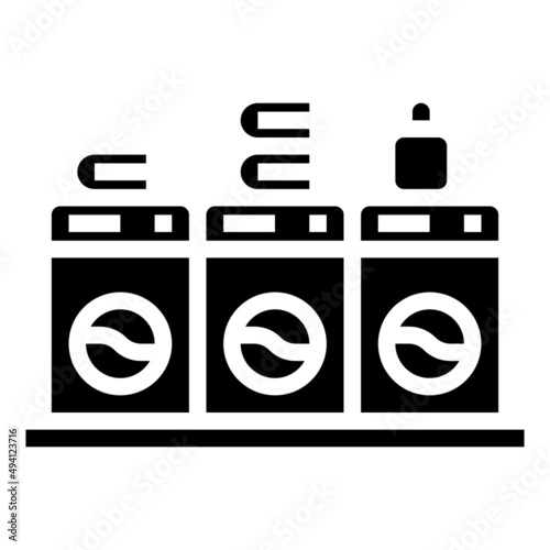 LAUNDROMAT glyph icon,linear,outline,graphic,illustration