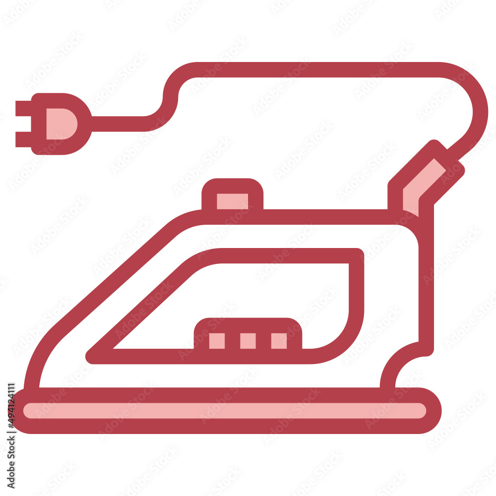 IRON red line icon,linear,outline,graphic,illustration IRON red line icon,linear,outline,graphic,illustration