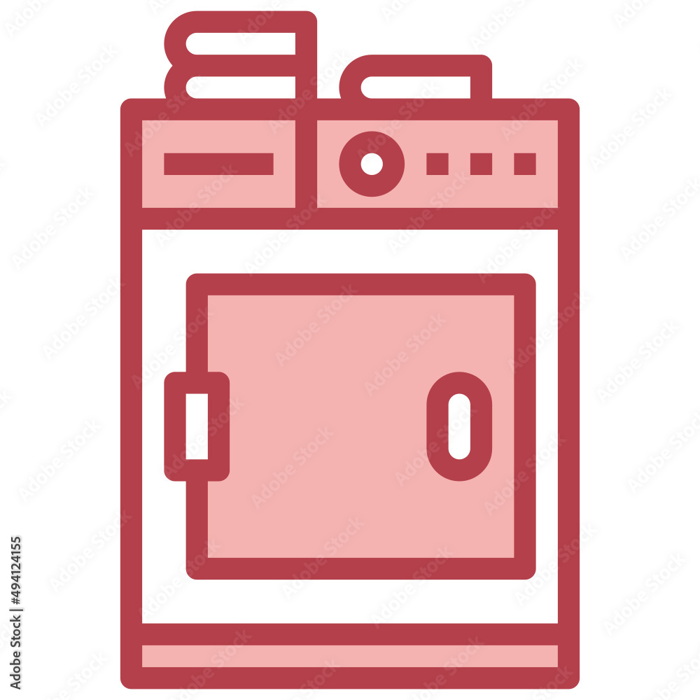TUMBLE DRYER red line icon,linear,outline,graphic,illustration TUMBLE DRYER red line icon,linear,outline,graphic,illustration