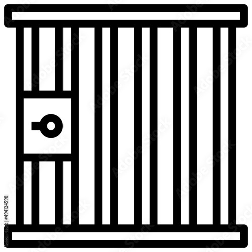 JAIL line icon,linear,outline,graphic,illustration