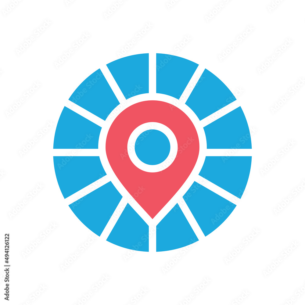 Abstract map pin logo, location pointer symbol, gps vector illustration Abstract map pin logo, location pointer symbol, gps vector illustration