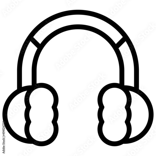 EARMUFFS line icon,linear,outline,graphic,illustration