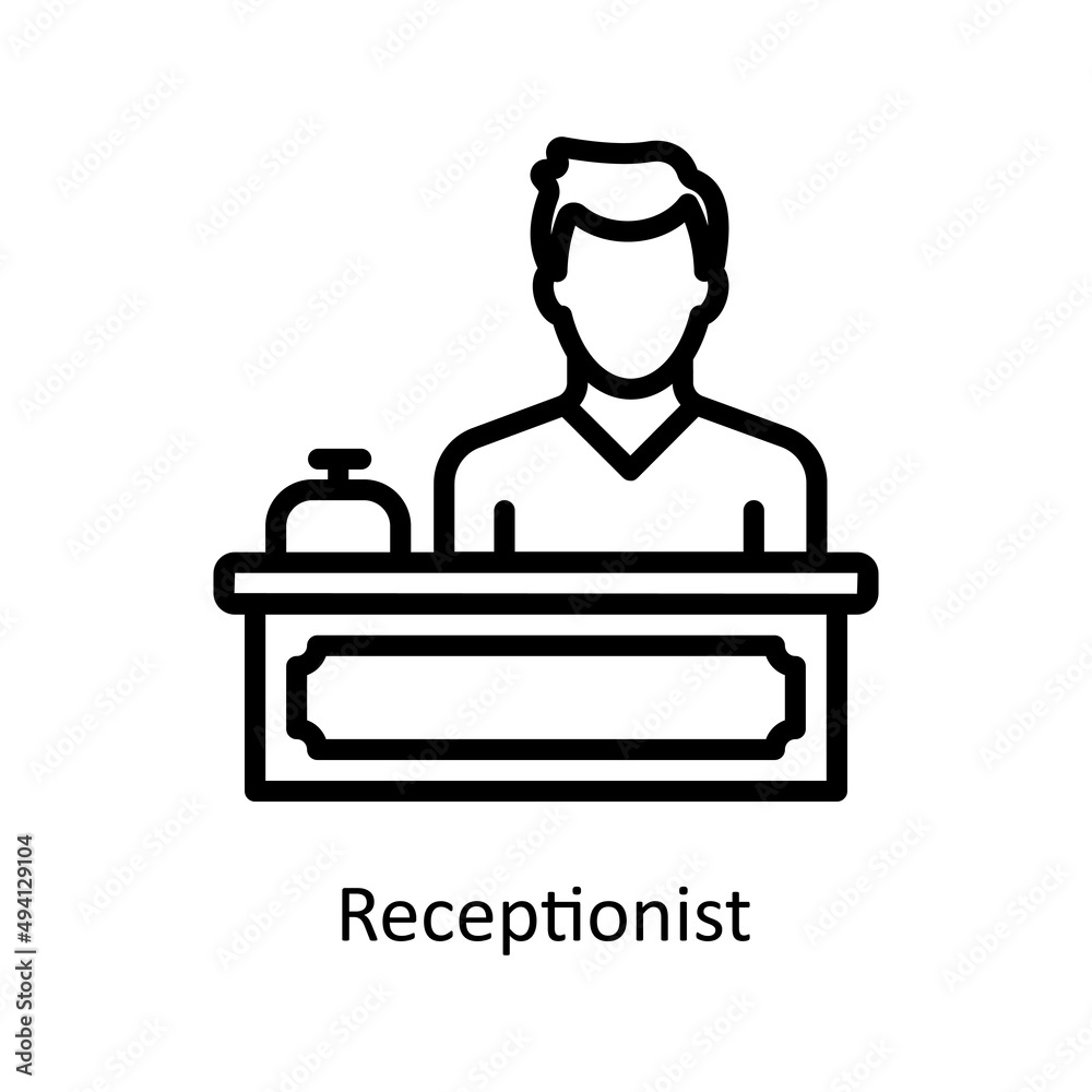 Receptionist vector outline icon for web isolated on white background EPS 10 file Receptionist vector outline icon for web isolated on white background EPS 10 file