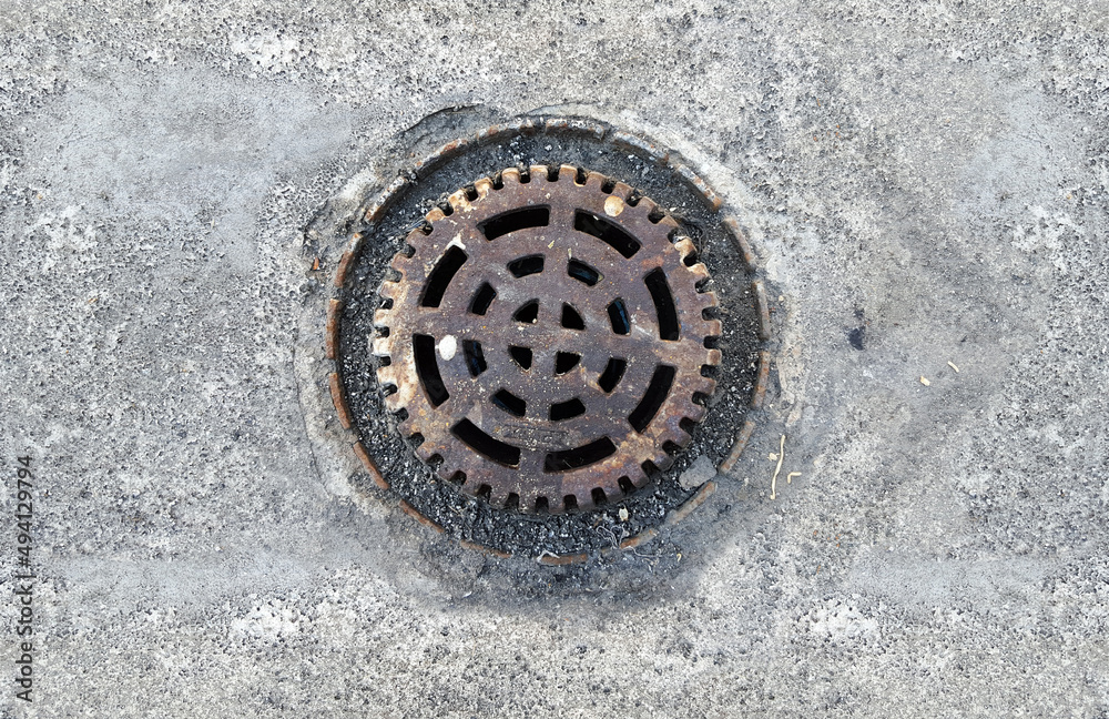 Old dirty roof drain