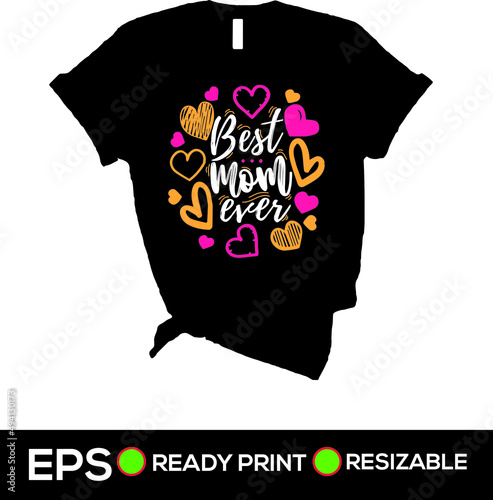Mother's day T-shirt design ready print with free mockup file eps 
