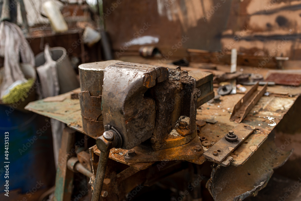 Rusty details. old tools