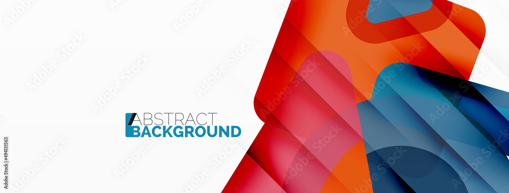 Line, triangle, square and circle primitive composition. Vector geometric minimal abstract background for wallpaper, banner, background, landing page