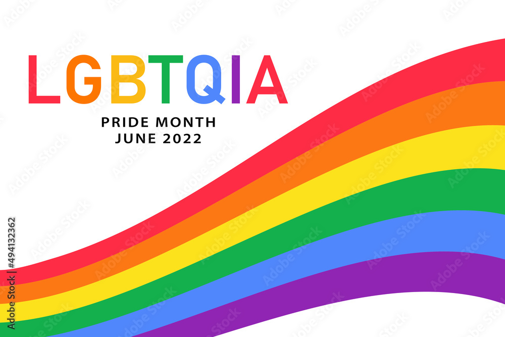 LGBTQIA pride month June 2022 - horizontal poster template with rainbow flag, LGBT symbol. Vector banner design for social media LGBTQIA pride month June 2022 - horizontal poster template with rainbow flag, LGBT symbol. Vector banner design for social media