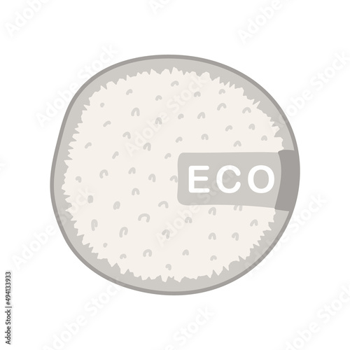 Washable cotton pads. Bamboo makeup remover wipe. Eco friendly products for skin care. Zero waste concept. No plastic. Vector illustration in flat cartoon style. Ecological lifestyle.