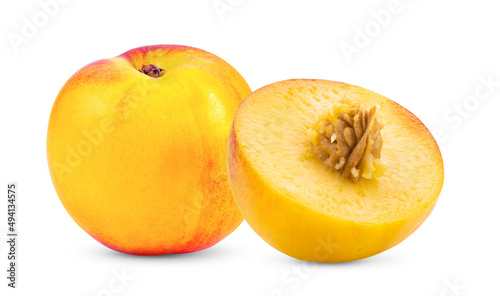 Nectarine fruit isolated on white