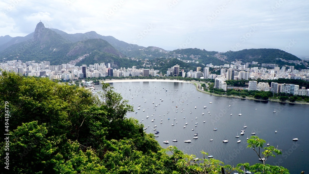 brazilian harbor with mountains
