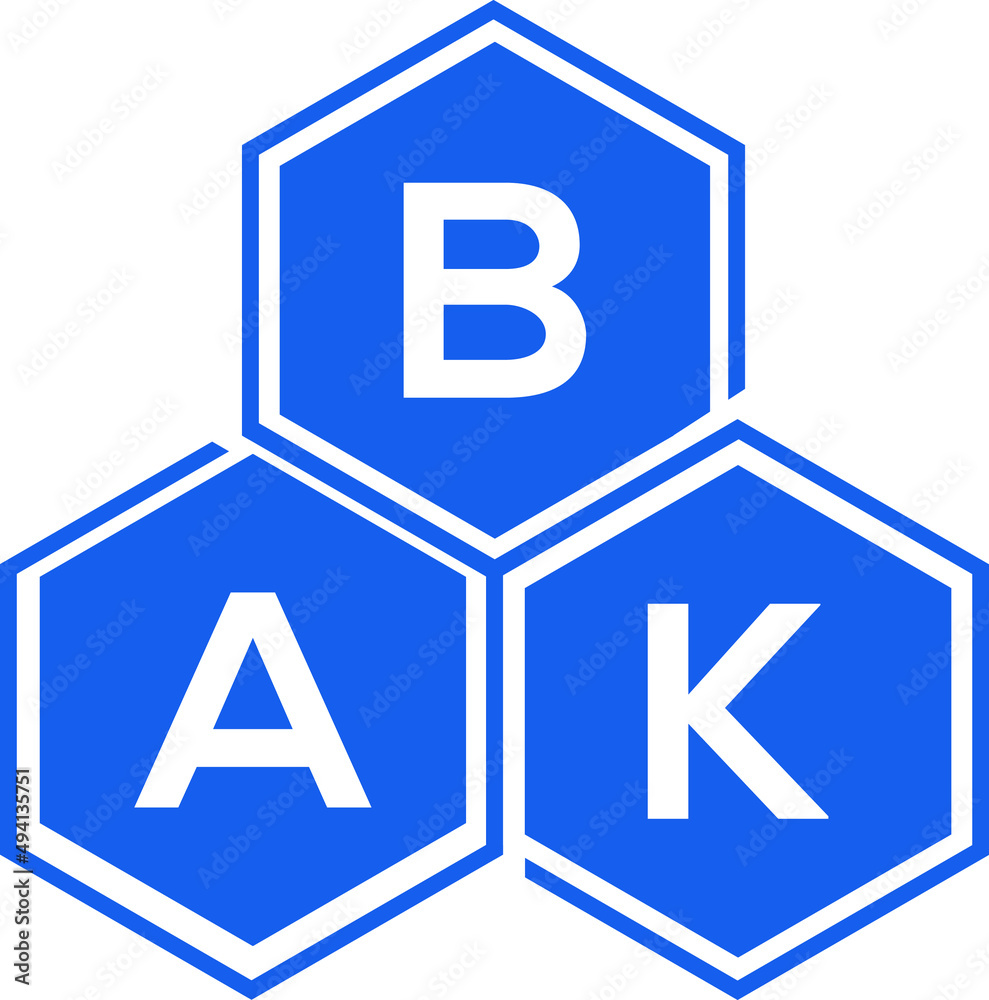 BAK letter logo design on White background. BAK creative initials letter logo concept. BAK letter design. BAK letter logo design on White background. BAK creative initials letter logo concept. BAK letter design.