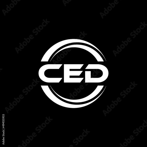 CED letter logo design with black background in illustrator, vector logo modern alphabet font overlap style. calligraphy designs for logo, Poster, Invitation, etc.