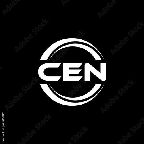 CEN letter logo design with black background in illustrator, vector logo modern alphabet font overlap style. calligraphy designs for logo, Poster, Invitation, etc.