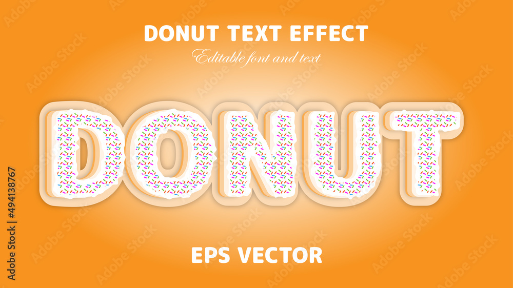 Donut Text Effect - Editable Text Effect Mockup