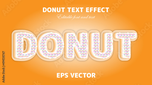 Donut Text Effect - Editable Text Effect Mockup