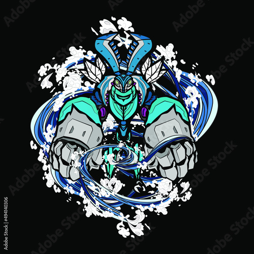 monster illustration design for sukajan is mean japan traditional cloth or t-shirt with digital hand drawn monster Embroidery Men T-shirts Summer Casual Short Sleeve Hip Hop T Shirt Streetwear