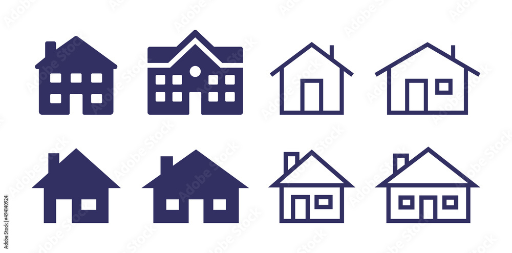 Home, house icon set. Real estate icon isolated on white background. Home, house icon set. Real estate icon isolated on white background.