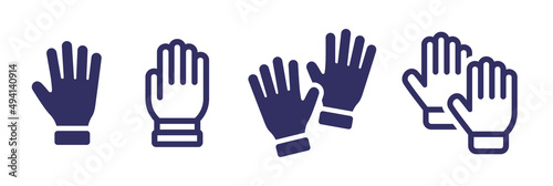 Hand glove icon collection. Hand icon vector illustration. photo