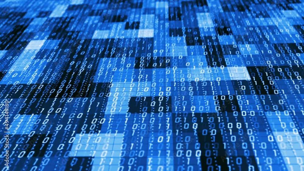 Computer binary big data information flow scrollin Computer binary big data information flow scrollin