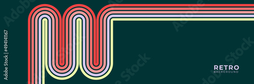 Abstract retro 80s background with geometric shapes and pattern. 70s, 1970 Material design. Vector Illustration