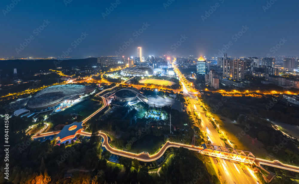 Night view of Jiangyin City, Jiangsu Province, China