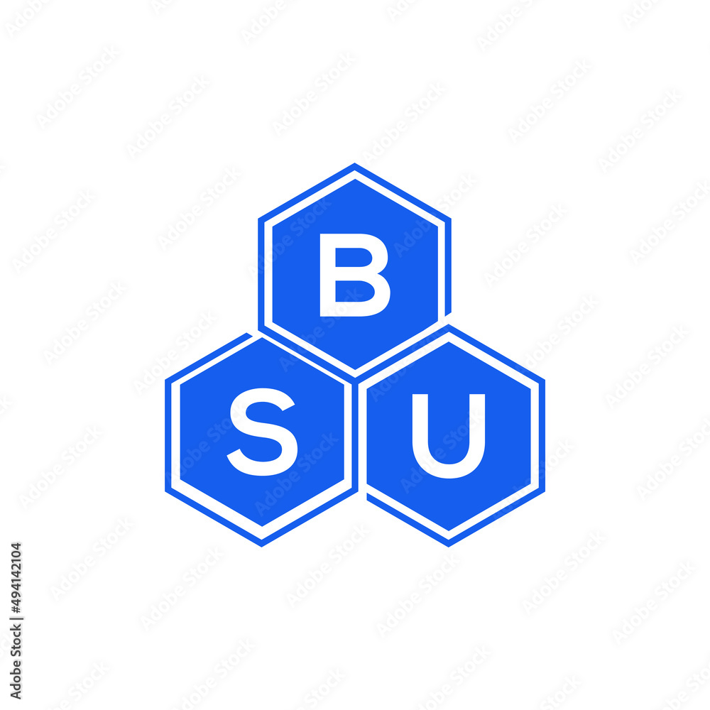 BSU letter logo design on White background. BSU creative initials letter logo concept. BSU letter design. BSU letter logo design on White background. BSU creative initials letter logo concept. BSU letter design.