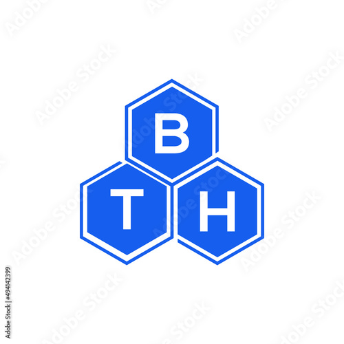 BTH letter logo design on White background. BTH creative initials letter logo concept. BTH letter design.   © Faisal