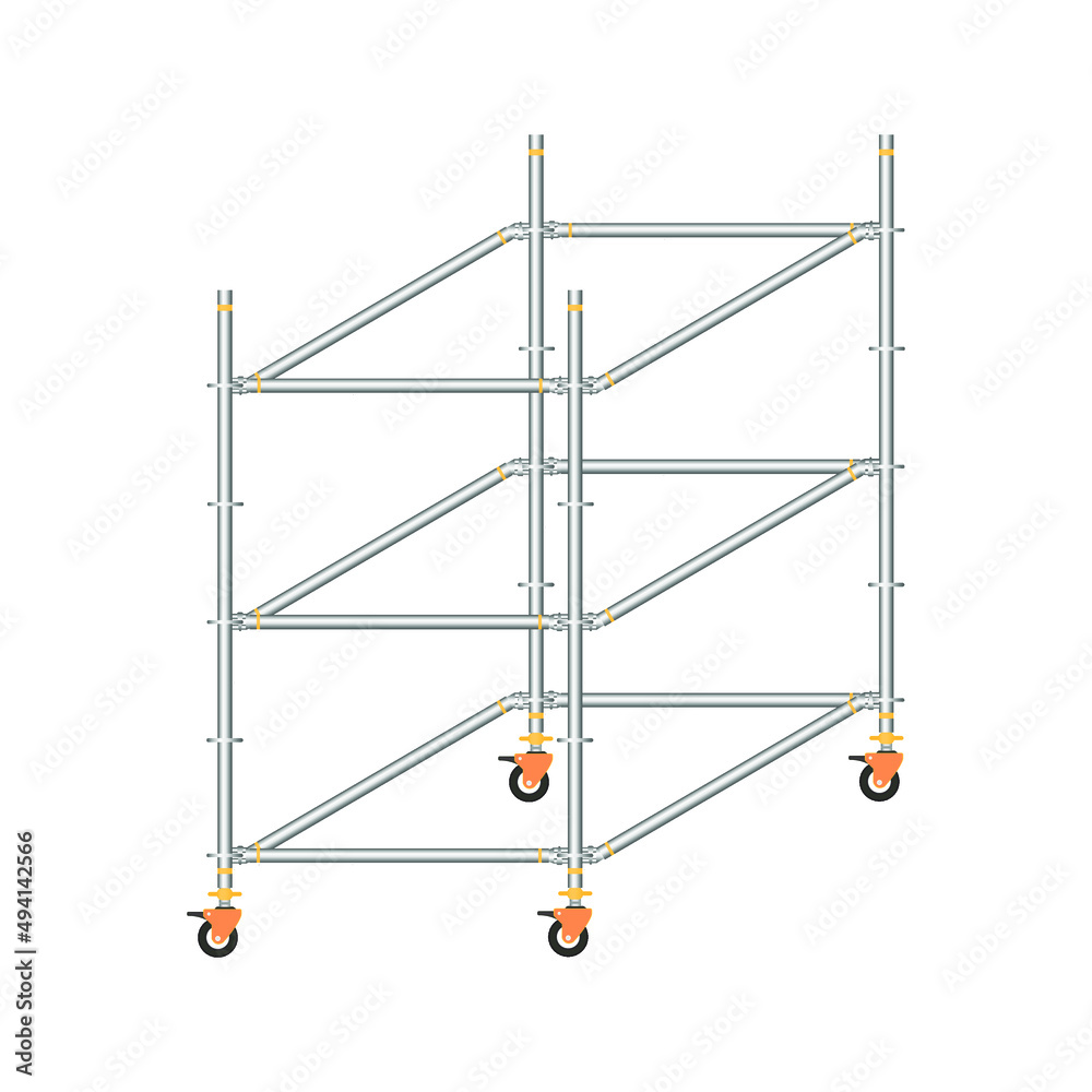 scaffolding, white background, used in construction areas. scaffolding, white background, used in construction areas.
