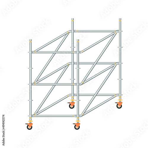 scaffolding, white background, used in construction areas.