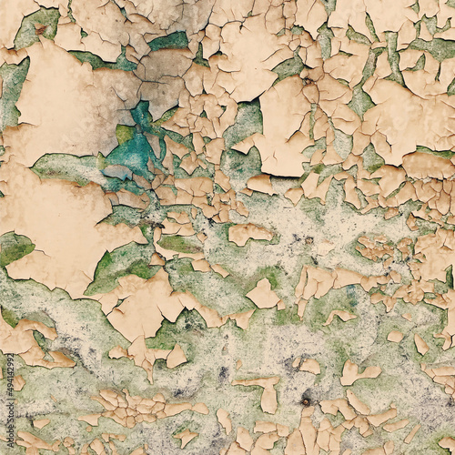 Close up of paint peeling from the walls
