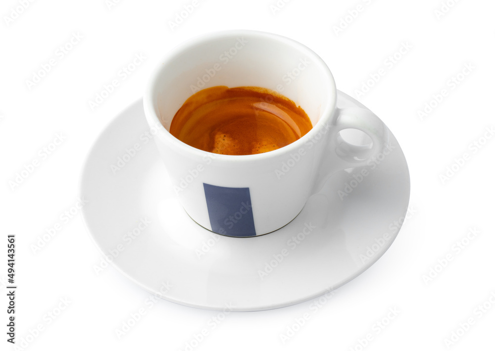 White cup of black coffee isolated on white background White cup of black coffee isolated on white background