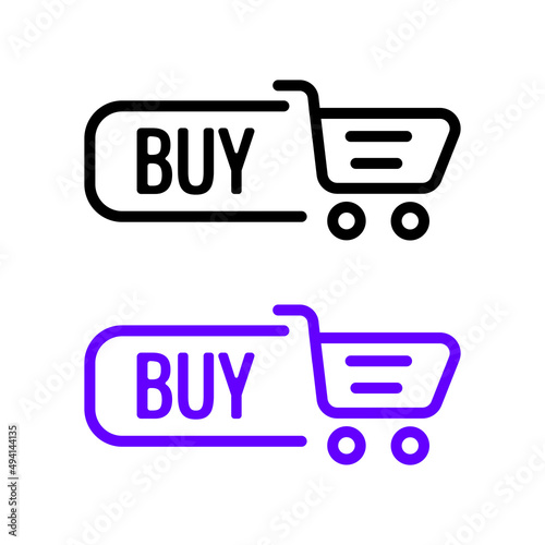 Buy button with shopping cart. Buy Now. Modern icon for the website and online store. Checkout for a purchase order. Elements of ui and web design for interface. Vector illustration