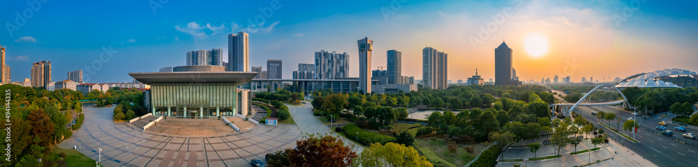 Dusk scenery of Jiangyin City, Jiangsu Province, China