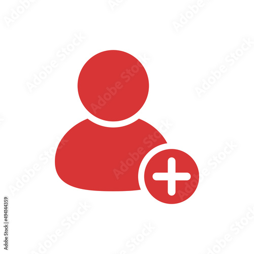 Add user red vector icon