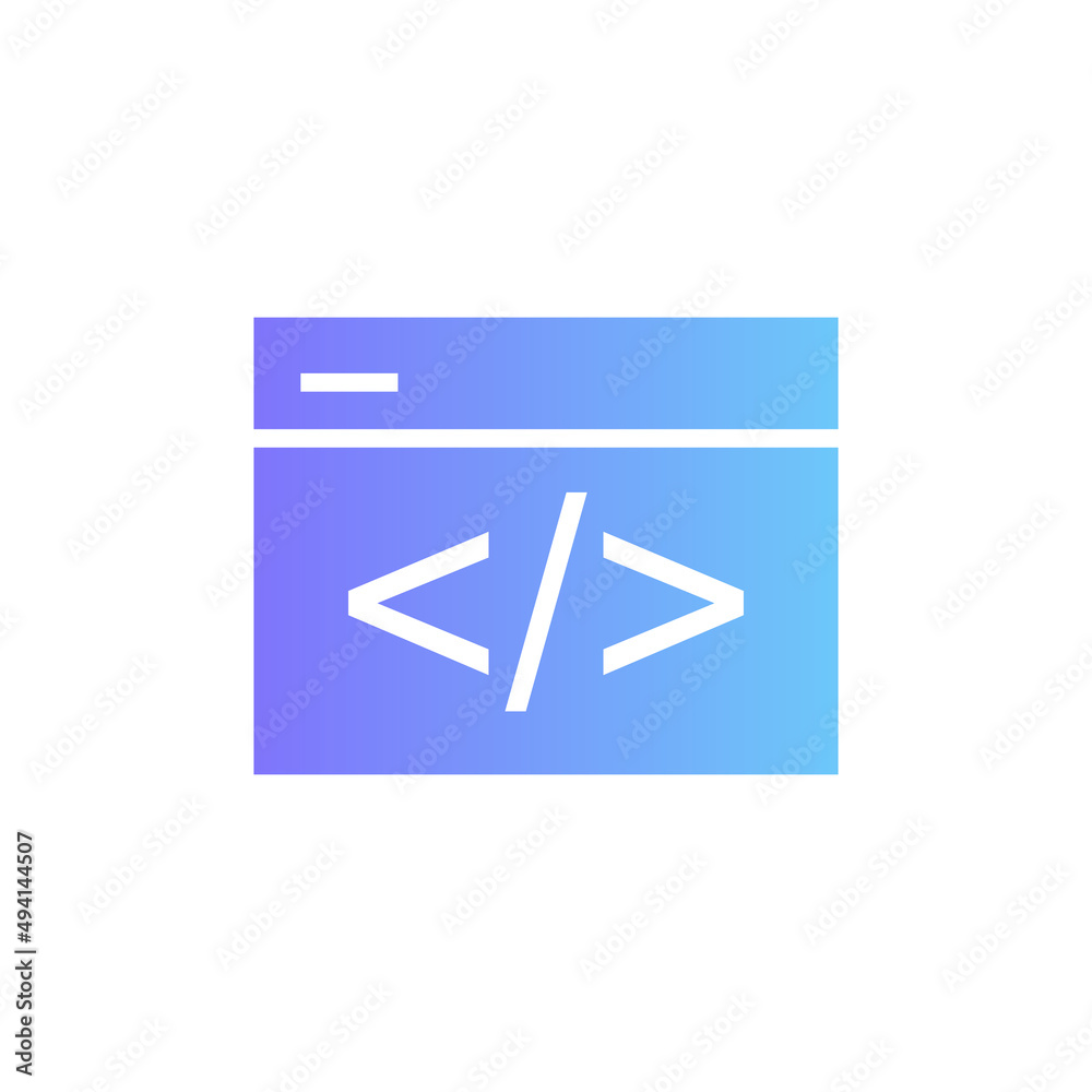 Coding vector icon with gradient Coding vector icon with gradient