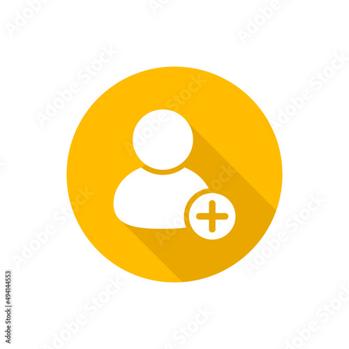 Add user flat icon with shadow