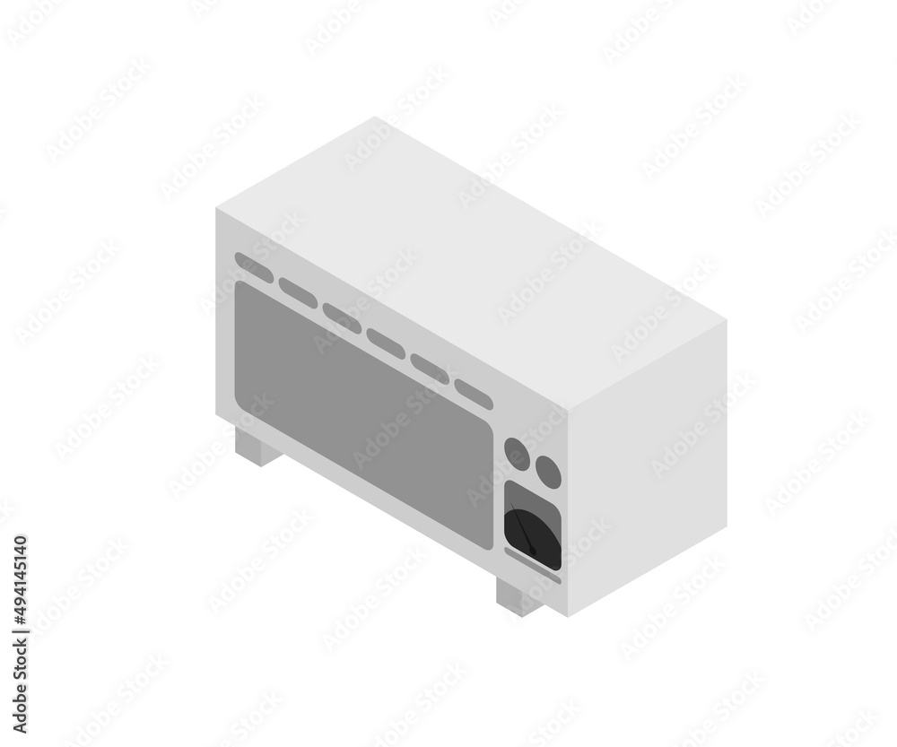 Isometric style illustration of a oven Isometric style illustration of a oven