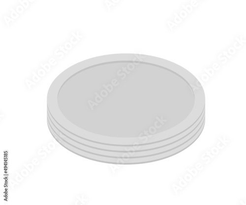 Isometric style illustration of a pile of plates